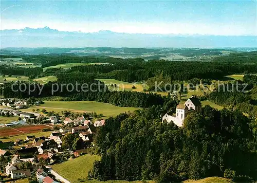 AK / Ansichtskarte Welzheim Waldburg Mittelalterliche Burganlage Oberschwaben Bodensee Alpenkette Fliegeraufnahme Kat. Welzheim