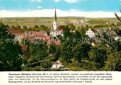 AK / Ansichtskarte Thannhausen Schwaben Ortsansicht mit Kirche Kat. Thannhausen