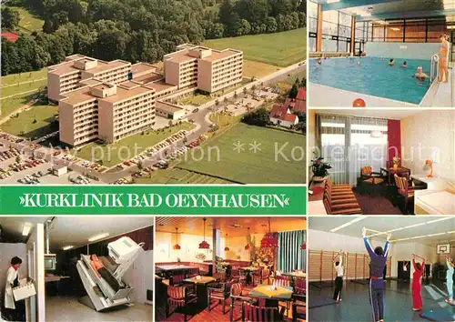AK / Ansichtskarte Bad Oeynhausen Kurklinik Hallenbad Gymnastikraum Cafeteria Fliegeraufnahme Kat. Bad Oeynhausen