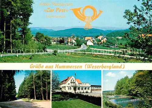 AK / Ansichtskarte Hummersen Panorama Hotel Zur Post Freibad Liegewiese Kat. Luegde