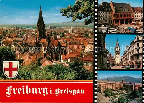 AK / Ansichtskarte Freiburg Breisgau Gesamtansicht Muenster Rathaus Universitaet  Kat. Freiburg im Breisgau