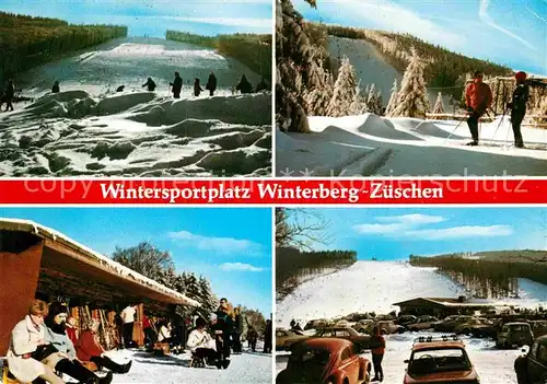 AK / Ansichtskarte Zueschen Sauerland Skipiste Berghuette Teilansicht  Kat. Winterberg