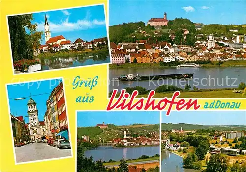 AK / Ansichtskarte Vilshofen Donau Stadttor Kirche Burg Donau Panorama  Kat. Vilshofen an der Donau