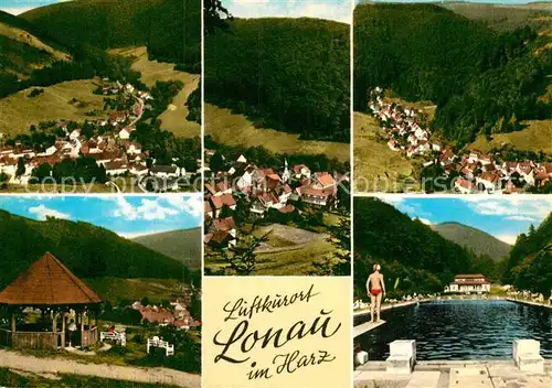 AK / Ansichtskarte Lonau Fliegeraufnahme Freibad Pavillon Kat. Herzberg am Harz