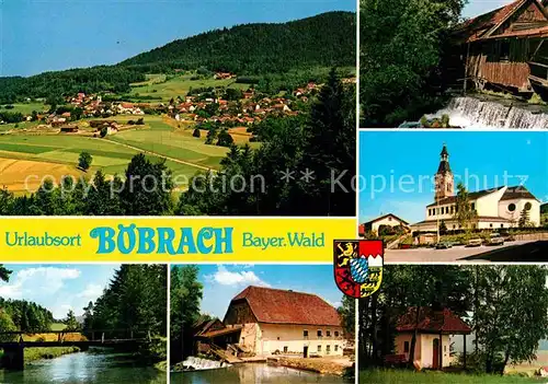 AK / Ansichtskarte Boebrach Panorama Bruecke Kirche Bauernhaus Wasserfall  Kat. Boebrach