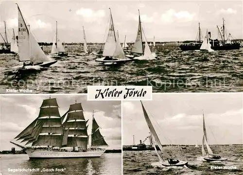 AK / Ansichtskarte Segelschiffe Gorch Fock Segelboote Kieler Woche Kieler Foerde  Kat. Schiffe