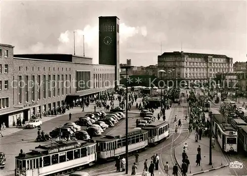 AK / Ansichtskarte Strassenbahn Duesseldorf Wilhelmplatz Hauptbahnhof Kat. Strassenbahn