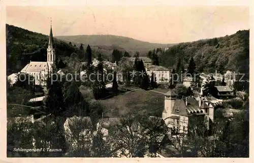 AK / Ansichtskarte Schlangenbad Taunus Panorama Kirche Kat. Schlangenbad