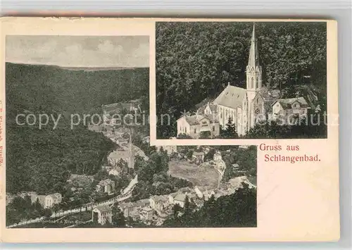 AK / Ansichtskarte Schlangenbad Taunus Panorama Kirche Kat. Schlangenbad