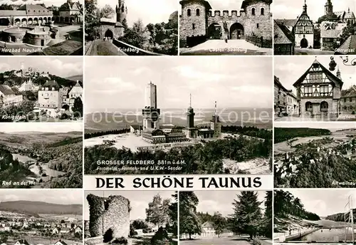 AK / Ansichtskarte Grosser Feldberg Taunus Herzbad Nauheim Friedberg Castell Saalburg Oberursel  Kat. Schmitten