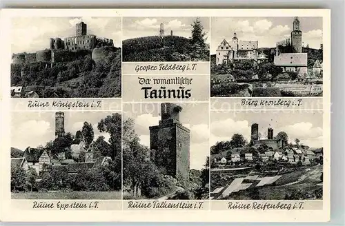 AK / Ansichtskarte Taunus Region Ruinen Koenigstein Eppstein Reifenberg Falkenstein Kronberg