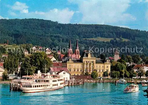AK / Ansichtskarte Bregenz Vorarlberg Bodenseepartie mit Hafen Kat. Bregenz