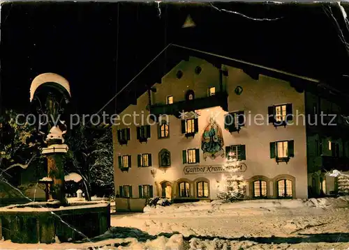 AK / Ansichtskarte Mayrhofen Zillertal Gasthaus Kramerwirt Dorfplatz bei Nacht Kat. Mayrhofen