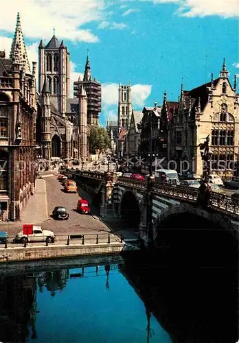 AK / Ansichtskarte Gent Gand Flandre Sint Nikolaaskerk Belfort en Sint Baafskerk Kat. 