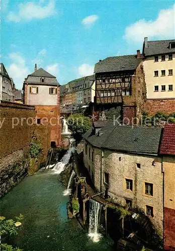 AK / Ansichtskarte Saarburg Saar Altstadt mit Wasserfall Kat. Saarburg