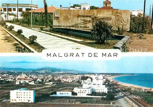 AK / Ansichtskarte Malgrat de Mar Fliegeraufnahme mit Strand Denkmal Kat. Malgrat de Mar