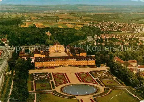 AK / Ansichtskarte Ludwigsburg Wuerttemberg Residenzschloss mit Schloss Favorite Fliegeraufnahme