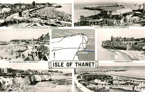 AK / Ansichtskarte Thanet St. Mildred Bay Westgate Kinggate Castle Pavilion Harbour Ramsgate  Kat. Thanet