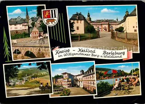 AK / Ansichtskarte Berleburg Bad Bruecke Panorama Terrasse Schloss Kat. Bad Berleburg