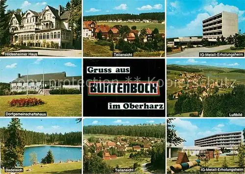 AK / Ansichtskarte Buntenbock Hildesheimer Haus Dorfgemeinschaftshaus Badeteich Erholungsheim  Kat. Clausthal Zellerfeld