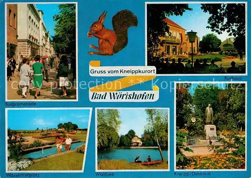 AK / Ansichtskarte Bad Woerishofen Kurhaus Kurpromenade Wassertretplatz Waldsee Kneipp Denkmal Kat. Bad Woerishofen