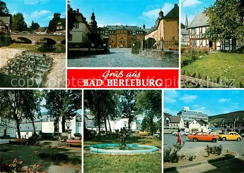 AK / Ansichtskarte Bad Berleburg Platz Brunnen Schloss Wehr  Kat. Bad Berleburg