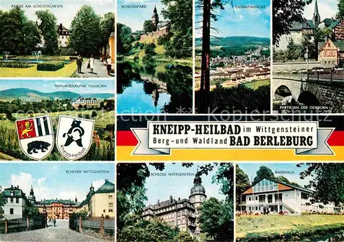 AK / Ansichtskarte Bad Berleburg Partie an der Odeborn Schlossgarten Schloss Wittgenstein Badehaus Kat. Bad Berleburg