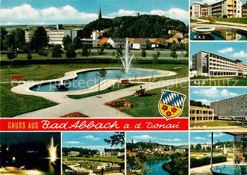 AK / Ansichtskarte Bad Abbach Kurpark Nachtaufnahme Mini Golfplatz Trinkhalle Kat. Bad Abbach