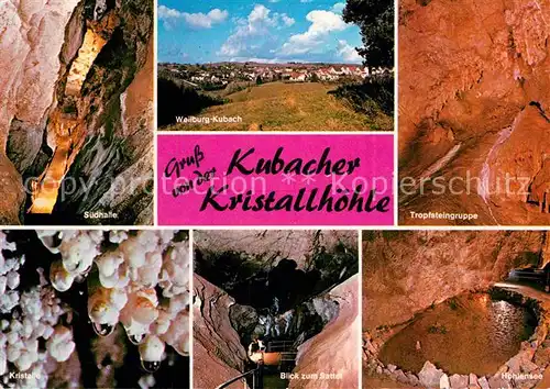 AK / Ansichtskarte Hoehlen Caves Grottes Weilburg Kubach Kristallhoehle Hoehlensee Tropfsteingruppe Kat. Berge