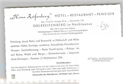 AK / Ansichtskarte Oberreifenberg Burgruine Kurhotel Haus Reifenberg Kat. Schmitten