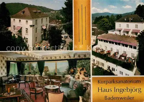 AK / Ansichtskarte Badenweiler Kurparksanatorium Haus Ingebjoerg Kurort Schwarzwald Kat. Badenweiler