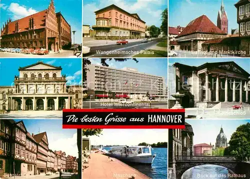 AK / Ansichtskarte Hannover Wangenheimsches Palais Bahnhof Marktkirche Rathaus  Kat. Hannover