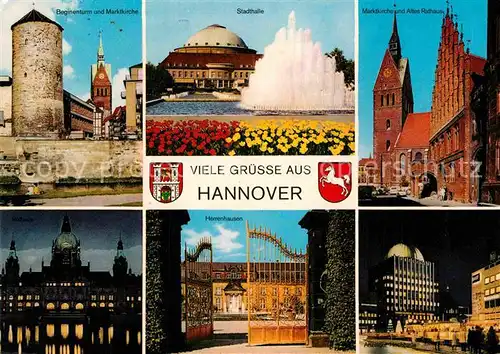 AK / Ansichtskarte Hannover Beginenturm Marktkirche Altes Rathaus Herrenhausen Kat. Hannover