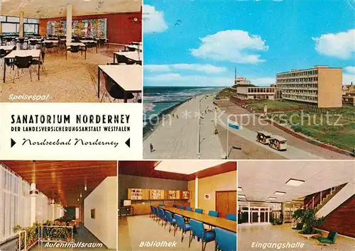 AK / Ansichtskarte Norderney Nordseebad Sanatorium Bibliothek Eingangshalle Aufenthaltsraum Kat. Norderney
