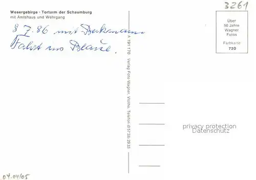 AK / Ansichtskarte Wesergebirge Torturm der Schaumburg mit Amtshaus und Wehrgang Kat. Rinteln