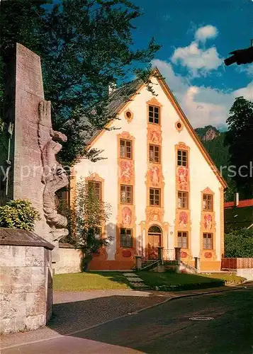 AK / Ansichtskarte Oberammergau Forsthaus und Kriegerdenkmal Kat. Oberammergau