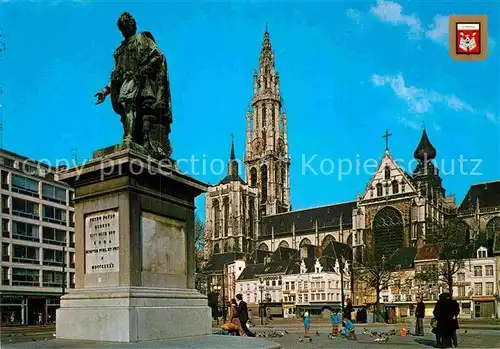 AK / Ansichtskarte Antwerpen Anvers Standbeeld P.P. Rubens Kathedraal Kat. 