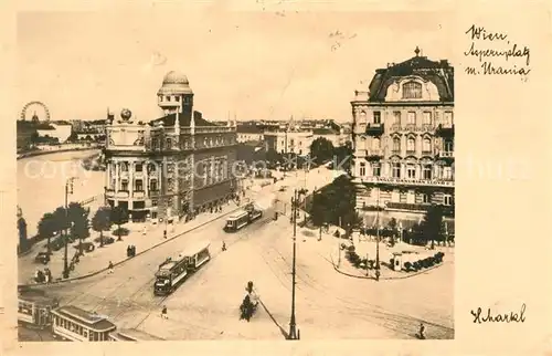 AK / Ansichtskarte Strassenbahn Wien Aspernplatz Urania  Kat. Strassenbahn