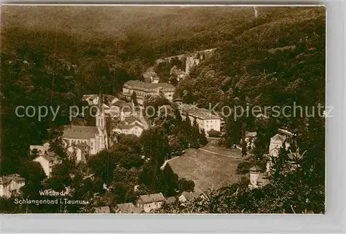 AK / Ansichtskarte Schlangenbad Taunus Panorama mit Kirche Kat. Schlangenbad