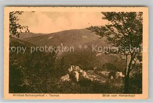 AK / Ansichtskarte Schlangenbad Taunus Blick vom Hansenkopf Kat. Schlangenbad