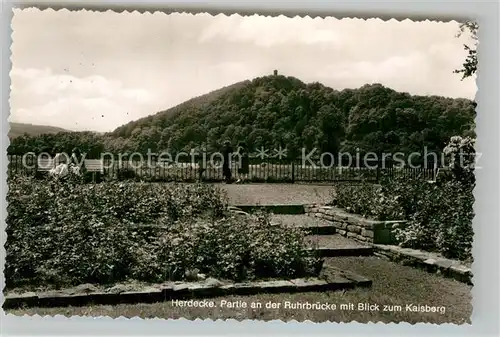 AK / Ansichtskarte Herdecke Ruhr Partie an der Ruhrbruecke mit Kaisberg Kat. Herdecke