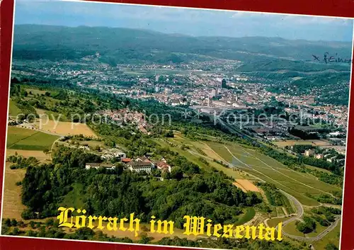 AK / Ansichtskarte Loerrach Panorama Wiesental Fliegeraufnahme Kat. Loerrach