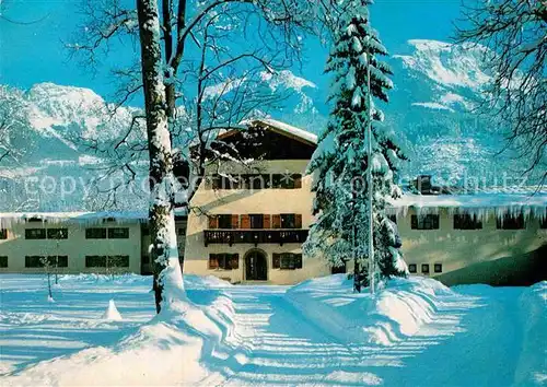 AK / Ansichtskarte Schoenau Berchtesgaden Eisenbahner Erholungsheim Haus Hubertus Winterpanorama Berchtesgadener Alpen Kat. Berchtesgaden