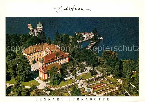 AK / Ansichtskarte Insel Mainau Lennart Bernadotte Schloss Fliegeraufnahme Kat. Konstanz Bodensee