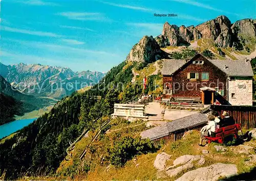 AK / Ansichtskarte Erfurterhuette Berghaus Rofangebirge Alpenpanorama Kat. Eben am Achensee