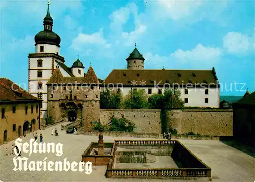 AK / Ansichtskarte Wuerzburg Festung Marienberg Burghof Pferdetraenke  Kat. Wuerzburg