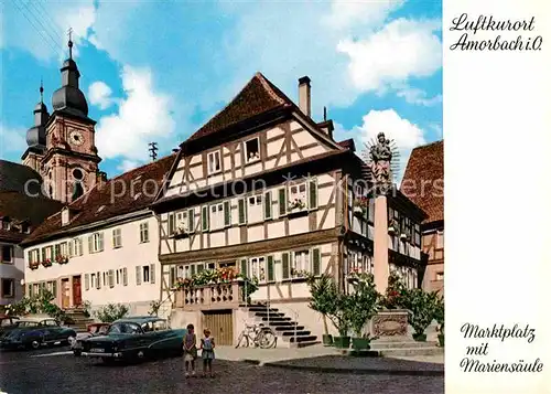 AK / Ansichtskarte Amorbach Marktplatz Mariensaeule  Kat. Amorbach