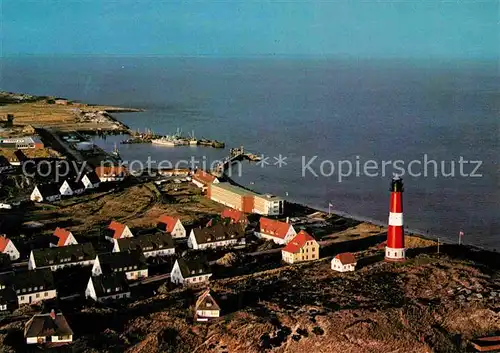 AK / Ansichtskarte Hoernum Sylt Fliegeraufnahme mit Leuchtturm und Hafen Kat. Hoernum (Sylt)