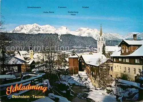 AK / Ansichtskarte Schladming Obersteiermark Partie am Talbach im Winter Dachstein Tauern  Kat. Schladming