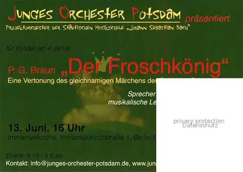 AK / Ansichtskarte Froesche Der Froschkoenig Junges Orchester Potsdam  Kat. Tiere